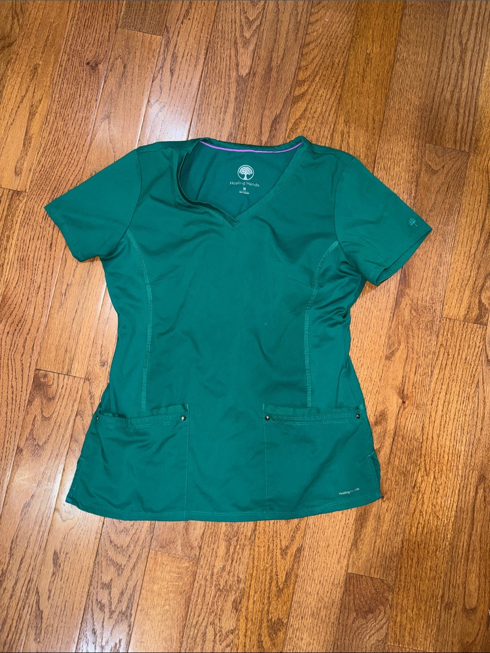 healing hands Women's V-Neck Scrub Top in Teal